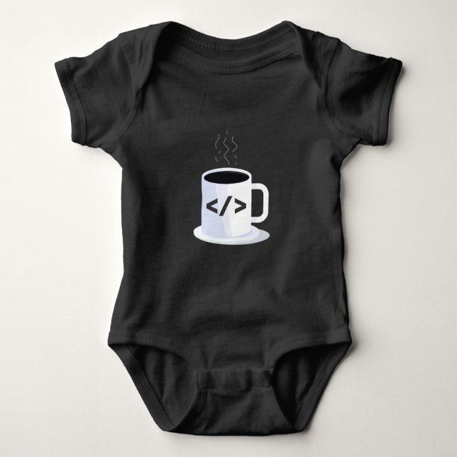 Java Coding Coffee Tasse Funny Programmcode Baby Strampler (Vorderseite)