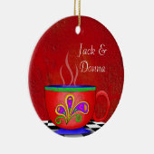 Java Coffee Cup Untersetzer im toskanischen Stil Keramikornament (Rechts)