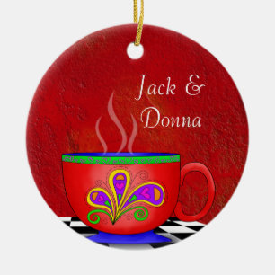 Java Coffee Cup Untersetzer im toskanischen Stil Keramikornament