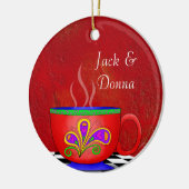 Java Coffee Cup Untersetzer im toskanischen Stil Keramikornament (Links)