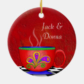 Java Coffee Cup Untersetzer im toskanischen Stil Keramikornament (Hinten)