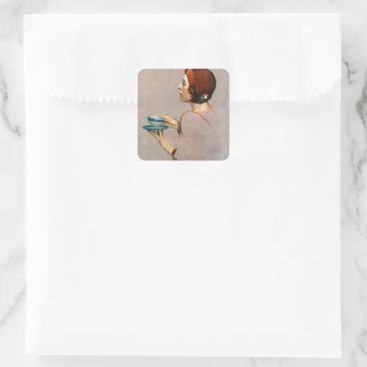 Java-Cup Quadratischer Aufkleber (Tasche)