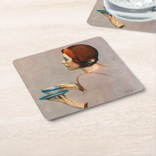 Java-Cup Rechteckiger Pappuntersetzer (angewinkelt)