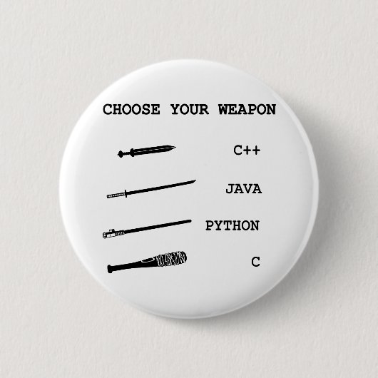 Java gegen C++ gegen Pythonschlange gegen Button (Vorderseite)