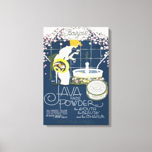 Java Gesichtspuder Vintage Kosmetik Badezimmer Wer Leinwanddruck (Vorderseite)
