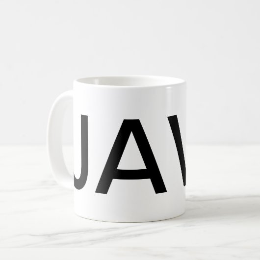JAVA Giant Text Kaffeetasse (Vorderseite Links)