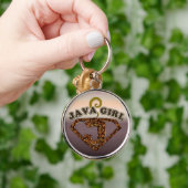 Java Girl Coffee Humor Key Chain Schlüsselanhänger (Hand)