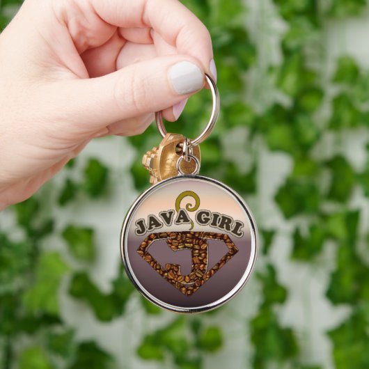 Java Girl Coffee Humor Key Chain Schlüsselanhänger (Hand)