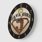 Java Girl Coffee Humor Wall Clock Große Wanduhr (Winkel)