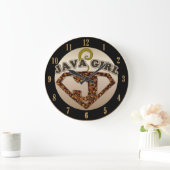 Java Girl Coffee Humor Wall Clock Große Wanduhr (Zuhause)