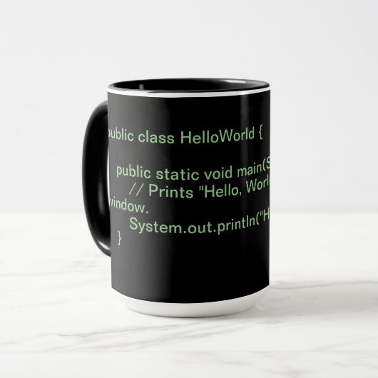 Java - "hallo Welt" Cup Tasse (Vorderseite Links)