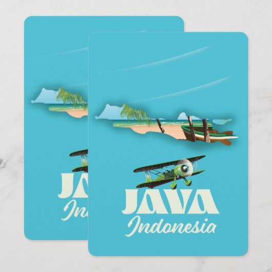 Java indonesia Map Magnet Einladung (Vorne/Hinten)