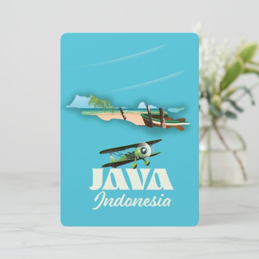 Java indonesia Map Magnet Einladung (Stehend Vorderseite)