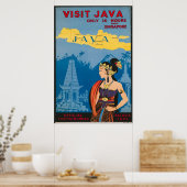 Java Indonesia Vintage Travel Poster (Küche)