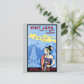 Java Indonesia von Singapur Vintag besuchen Postkarte (Stehend Vorderseite)