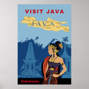 Java, Indonesien - Reiseplakat Poster