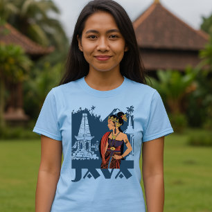 Java Indonesien Vintage Reise Tourismus T-Shirt