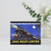 Java Indonesien Vintage Reiseposter Restauriert Postkarte (Stehend Vorderseite)