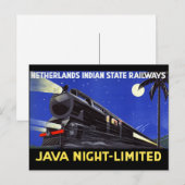Java Indonesien Vintage Reiseposter Restauriert Postkarte (Vorne/Hinten)