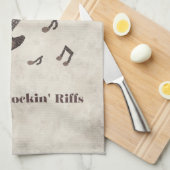 Java Jams-Brewing Rockin' Riffs-Kaffee-Gitarre- Geschirrtuch (Viertel Falte)