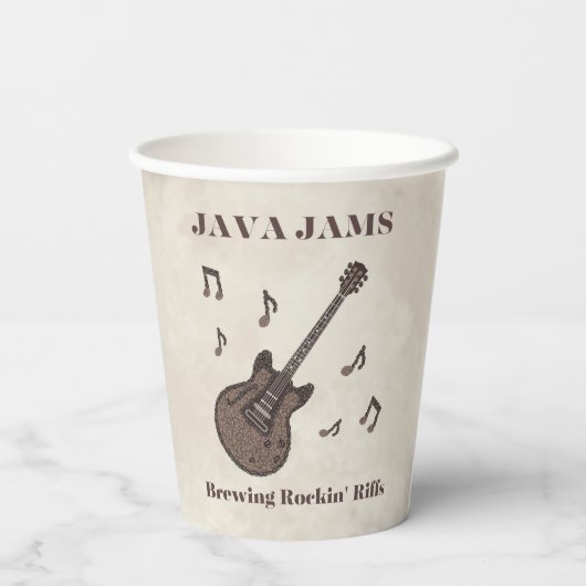 Java Jams-Brewing Rockin' Riffs-Kaffee-Gitarre- Pappbecher (Rückseite)