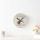 Java Jams-Brewing Rockin' Riffs-Kaffee-Gitarre- Runde Wanduhr (Zuhause)