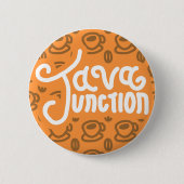 Java Junction Coffee and Bean Button Orange (Vorderseite)