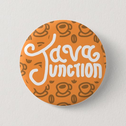Java Junction Coffee and Bean Button Orange (Vorderseite)