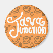 Java Junction Coffee and Bean Magnet Orange