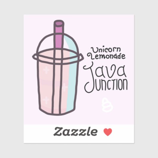 Java Junction Einicorn-Limonade-Aufkleber mit Text Aufkleber (Blatt)