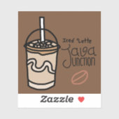 Java Junction Iced Latte Sticker with Text (Blatt)