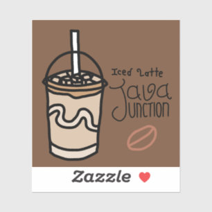 Java Junction Iced Latte Sticker with Text