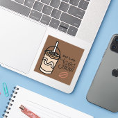 Java Junction Iced Latte Sticker with Text (Laptop mit iPhone)