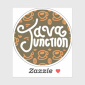 Java Junction Kaffee und Bean Brown Aufkleber (Blatt)