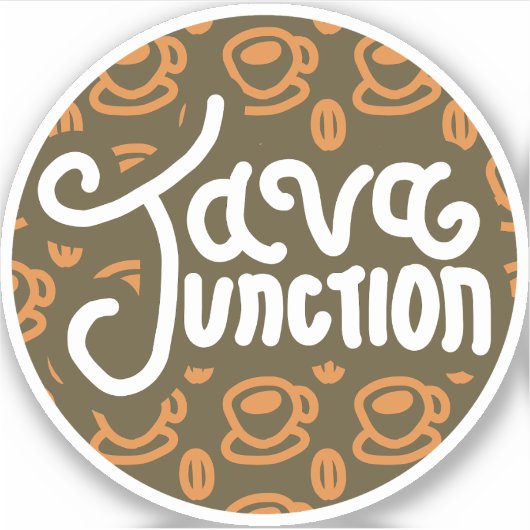 Java Junction Kaffee und Bean Brown Aufkleber (Vorderseite)