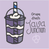 Java Junction Traubenkleber mit Text Aufkleber (Vorderseite)