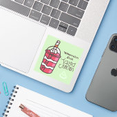 Java Junction Watermelon Slush Sticker mit Text (Laptop mit iPhone)