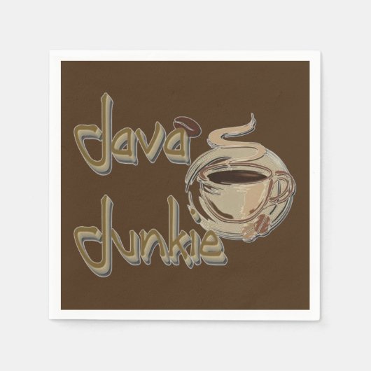 Java Junkie Coffee Lovers Dark Brown Napkins Serviette (Vorderseite)