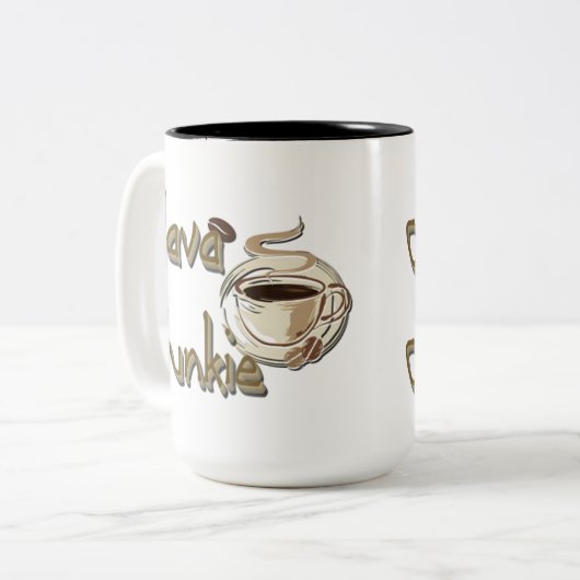 Java Junkie Coffee Lovers Mug Zweifarbige Tasse (Vorderseite Links)