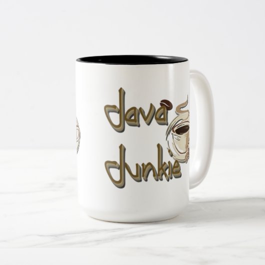 Java Junkie Coffee Lovers Mug Zweifarbige Tasse (VorderseiteRechts)