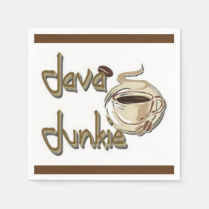 Java Junkie Coffee Lovers White Napkins Serviette