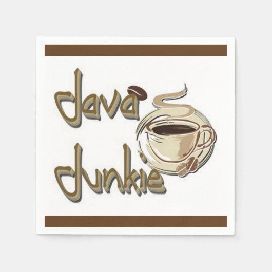 Java Junkie Coffee Lovers White Napkins Serviette (Vorderseite)