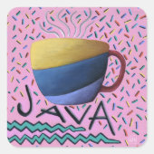 Java-Kaffeekopf Quadratischer Aufkleber (Vorderseite)