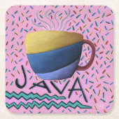 Java-Kaffeuntersetzer Rechteckiger Pappuntersetzer (Vorderseite)