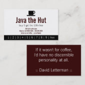 Java Logo Drink Punch Card Treuekarte (Vorne/Hinten)