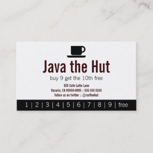 Java Logo Drink Punch Card Treuekarte