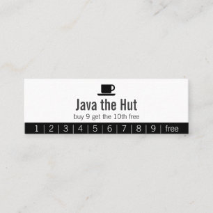 Java-Logo-Getränk-Lochkarte Treuekarte