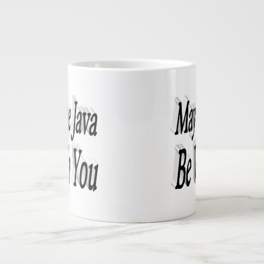 Java lustiger Kaffee Zitat schwarzer Text Jumbo-Tasse (Vorderseite)