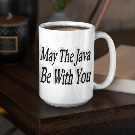Java lustiger Kaffee Zitat schwarzer Text Jumbo-Tasse