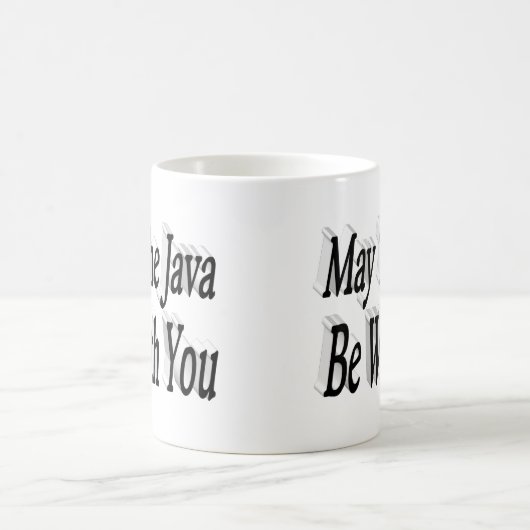 Java lustiger Kaffee Zitat schwarzer Text Kaffeetasse (Mittel)